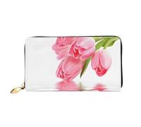 DNBCLEZK Joli portefeuille long en cuir à motif floral avec impression double face, organiseur de grande capacité avec 12 emplacements pour cartes, poche zippée pour pièces de monnaie et plusieurs