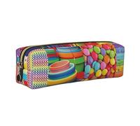 DNBCLEZK Jolie trousse à crayons en cuir avec fermeture éclair lisse et tirette en métal durable, imprimé complet, organiseur de papeterie pour l'école et le bureau, doré, Taille unique