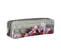 DNBCLEZK Jolie trousse à crayons en cuir avec fermeture éclair lisse et tirette en métal durable, imprimé complet, organiseur de papeterie pour l'école et le bureau, Argenté., Taille unique