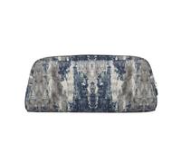 DNBCLEZK Jolie trousse à crayons en cuir bleu abstrait pour filles et garçons, trousse à crayons personnalisée avec imprimé, Argenté., Taille unique, Organiseur de sac