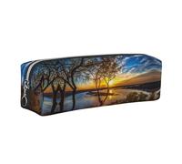 DNBCLEZK Jolie trousse à crayons en cuir de qualité supérieure avec fermeture éclair lisse et tirette en métal durable, imprimé complet, organiseur de papeterie pour l'école et le bureau, Argenté