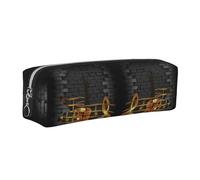 DNBCLEZK Jolie trousse à crayons en cuir de qualité supérieure avec fermeture éclair lisse et tirette en métal durable, imprimé complet, organiseur de papeterie pour l'école et le bureau, Argenté