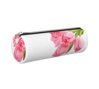 DNBCLEZK Jolie trousse à crayons ronde en cuir avec fermeture éclair lisse et tirette en métal durable, imprimé complet, organiseur de papeterie pour l'école et le bureau, Argenté., Taille unique