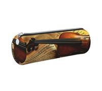 DNBCLEZK Jolie trousse à crayons ronde en cuir avec fermeture éclair lisse et tirette en métal durable, imprimé complet, pour l'école et le bureau, Argenté., Taille unique