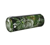 DNBCLEZK Jolie trousse à crayons ronde en cuir de qualité supérieure avec fermeture éclair lisse et tirette en métal durable, imprimé complet, organiseur de papeterie pour l'école et le bureau