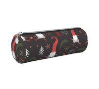 DNBCLEZK Jolie trousse à crayons ronde en cuir de qualité supérieure avec fermeture éclair lisse et tirette en métal durable, imprimé complet, organiseur de papeterie pour l'école et le bureau