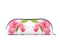 DNBCLEZK Jolie trousse à crayons semi-circulaire à motif floral, pochette à stylos imprimée, cuir PVC de qualité supérieure avec doublure en polyester, Argenté., One Size, Organiseur de sac