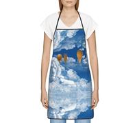 DNBCLEZK Lamb With A Lion On The Clouds Tablier professionnel unisexe anti-salissures avec poche en polyester imprimé complet pour cuisine, barbecue, café, hôtel, usage commercial