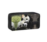 DNBCLEZK Lovely Pandas Trousse à crayons simple de grande capacité avec impression complète, tissu Oxford 600D, durable, robuste, fermeture éclair lisse, porte-stylos pour l'école, le bureau, les