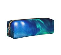 DNBCLEZK Northern Lights - Trousse à crayons mignonne en cuir de qualité supérieure, fermeture éclair lisse, tirette en métal durable, organiseur de papeterie avec impression complète pour l'école et
