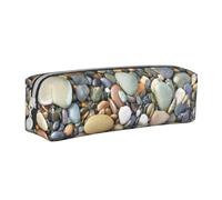 DNBCLEZK Pretty Stones Trousse à crayons en cuir personnalisée pour filles et garçons, trousse de rangement pour papeterie imprimée, blanc, Taille unique, Organiseur de sac