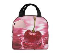 DNBCLEZK Red Cherries Sac à déjeuner isotherme avec couche en aluminium et tissu Oxford imperméable