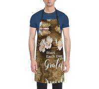 DNBCLEZK Tablier imperméable avec poches pour adulte avec citations inspirantes - Impression sur un seul côté - Liens réglables au niveau du cou et de la taille - Tissu polyester durable pour la