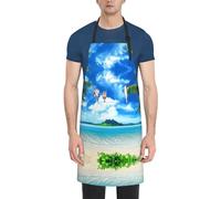 DNBCLEZK The Sea Tablier imperméable pour adulte avec poches, impression sur un seul côté, attaches réglables au niveau du cou, tissu polyester durable pour la cuisine