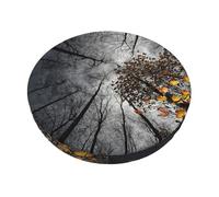 DNBCLEZK The Tree Housse de coussin ronde pour tabouret de bar avec imprimé 30,5 à 35,6 cm, velours + mousse + base en polyester antidérapante, bord élastique pour un ajustement sûr, lavable en