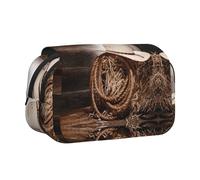 DNBCLEZK Trousse à crayons à rabat double couche American West Rodeo Hat - Grande capacité pour 50 stylos - Porte-papeterie en polyester durable pour l'école, les voyages artistiques (imprimé intégral
