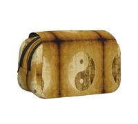 DNBCLEZK Trousse à crayons à rabat double couche avec symbole Yin Yang, grande capacité pour 50 stylos, support de papeterie en polyester durable pour l'école, les voyages artistiques (imprimé