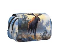 DNBCLEZK Trousse à crayons à rabat double couche - Grande capacité pour 50 stylos - Porte-papeterie en polyester durable pour l'école, les voyages artistiques (imprimé intégral)