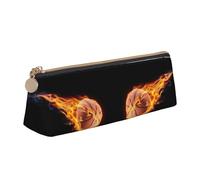 DNBCLEZK Trousse à crayons en cuir avec imprimé basketball on fire pour filles et garçons, joli sac de rangement personnalisé, blanc, Taille unique, Organiseur de sac