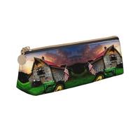 DNBCLEZK Trousse à crayons en cuir imprimé vieux tracteur pour filles et garçons, joli sac de rangement personnalisé, blanc, Taille unique, Organiseur de sac