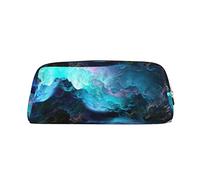 DNBCLEZK Trousse à crayons en cuir pour filles et garçons avec impression 3D - Motif univers graphique, doré, Taille unique, Organiseur de sac