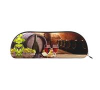 DNBCLEZK Trousse à crayons en cuir pour filles et garçons, motif cave à vin rouge, doré, Taille unique, Organiseur de sac