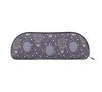 DNBCLEZK Trousse à crayons en cuir pour filles et garçons - Motif montgolfière - Jolie trousse à crayons personnalisée, Argenté., Taille unique, Organiseur de sac