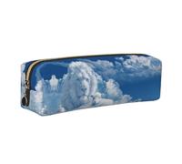 DNBCLEZK Trousse à crayons mignonne en cuir d'agneau avec un lion sur les nuages, fermeture éclair lisse de qualité supérieure, tirette en métal durable, organiseur de papeterie de designer imprimé