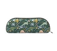 DNBCLEZK Trousse à crayons semi-circulaire en forme de dinosaure avec motif imprimé - Cuir PVC de qualité supérieure avec doublure en polyester, doré, One Size, Organiseur de sac