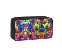 DNBCLEZK Trousse à crayons simple de grande capacité avec impression complète, tissu Oxford 600D, durable, robuste, fermeture éclair lisse, porte-stylos pour l'école, le bureau, les voyages
