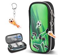 Dncvb Trousse à crayons - Grande capacité - Pour garçons et filles - Avec porte-clés - Pour l'école, coloré, football