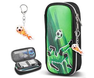 Dncvb Trousse à crayons - Grande capacité - Pour garçons et filles - Avec porte-clés - Pour l'école, coloré, football