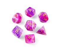 DND Dice Lot de 7 dés polyédriques à paillettes pour MTG Donjons & Dragons RPG MTG DND D&D D20 D12 D10 D8 D6 D4 (violet)