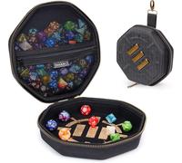 Dnd Dice Tray And Dice Case-Porte-Dés Dnd Pour Jusqu'à 150 Dés D&d Avec Coque Extérieure Robuste Et Intérieur Doux Et Protecteur-Plateau À Dés Parfait Pour Les Soirées De Jeu (Noir)