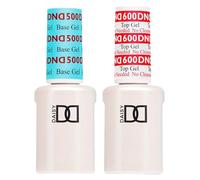 DND - Ensemble de vernis gel de base et de finition No Cleanse - Base UV/LED 500 et top coat 600 - Duo professionnel - 1,5 ml chacun