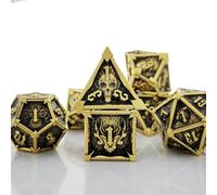 DND Lot de 7 dés rotatifs en métal pour jeux de rôle - Dés polyédriques pour jeux de rôle - Donjons et dragons et jeux de table