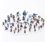 DND Miniatures Arctiques-Acrylique 2D, Set pour DM débutant, Prêtes à Jouer | 47 figurines-25 Socles, CR 0 à 20, monstres d'environ 65 mm, héros et PNJ civils jouables, TTRPG Adventures Accessoires