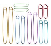 DNDGDLUA Lot de 12 grands porte-mailles en aluminium - 6 tailles - Pour couvertures, écharpes, bricolage, artisanat, couture, pulls, bijoux