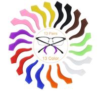 DNDGDLUA Lot de 13 paires de supports de lunettes antidérapants en silicone pour lunettes, coussinets d'oreille, crochets pour lunettes de soleil, lunettes nano enfants, Clinquant, L