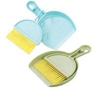DNDGDLUA Lot de 2 mini pelle à poussière et brosse, kit de nettoyage de bureau, pelle et balai efficaces, pour dessus de table, tables à manger, ramasse-miettes, claviers d'ordinateur, canapés (bleu