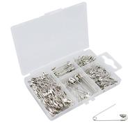 DNDGDLUA Lot de 250 épingles à nourrice argentées - 4 tailles - Pour vêtements de 19 à 30 mm - Pour travaux manuels, couture, ourlets