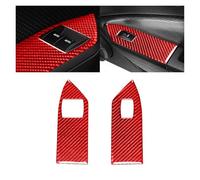 DNDJJM Autocollant de garniture de panneau de commande de lève-vitre de porte intérieure en fibre de carbone compatible avec les accessoires de voiture Ford Mustang GT 2005-2009(Red Carbon A)