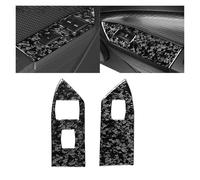 DNDJJM Autocollant de garniture de panneau de commande de lève-vitre de porte intérieure en fibre de carbone compatible avec les accessoires de voiture Ford Mustang GT 2005-2009(Forged Carbon B)