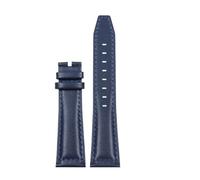 DNDJJM Bracelet de montre compatible avec le bracelet de montre en cuir Longines Pioneer Five Star Admiral Series for hommes Comcas L3.810/L3.811 en cuir de vache(Blue no buckle,21mm)