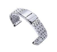 DNDJJM Bracelet de Montre en Acier Inoxydable 22/24 mm, 7 Perles, Compatible avec Les Bracelets Breitling, Compatible avec Les Bracelets Navitimer/Avenger, Boucle déployante et extrémité Plate(22mm)