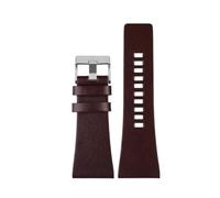 DNDJJM Bracelet en Cuir Compatible avec Les Montres Diesel DZ7406, DZ7408, DZ4280 et DZ4343, 22, 24, 26, 28, 30, 32 et 34 mm, for Homme(Brown Silver Clasp,32mm)