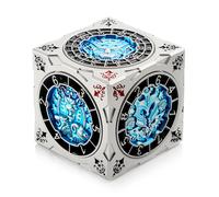 DNDND Cube de dés 7 en 1 avec coffret cadeau - Goristro et Couatl D&D Collector Set pour TTRPG pour les maîtres de donjon et les joueurs, Alliage de zinc, Bleu Argenté, Hexagonal