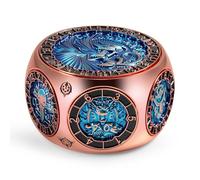 DNDND Dés hexagonaux uniques en métal 8 en 1 avec double D20 sur le thème des monstres pour DND Donjons et Dragons, maîtres de donjons avec boîte cadeau à collectionner (rose et bleu sarcelle)