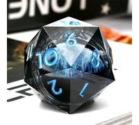 DNDND Dés spindown D20 Liquid Dragon Eye Dés à 20 faces 33 mm avec superbe coffret cadeau pour donjons et dragons (bleu)