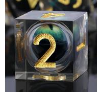 DNDND Eye Resin D&D Dés en résine à bords tranchants avec étui cadeau pour jeu de Donjons et Dragon (œil de dragon vert)